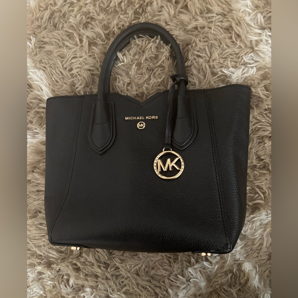 Michael Kors Black Tote with Gold Accents